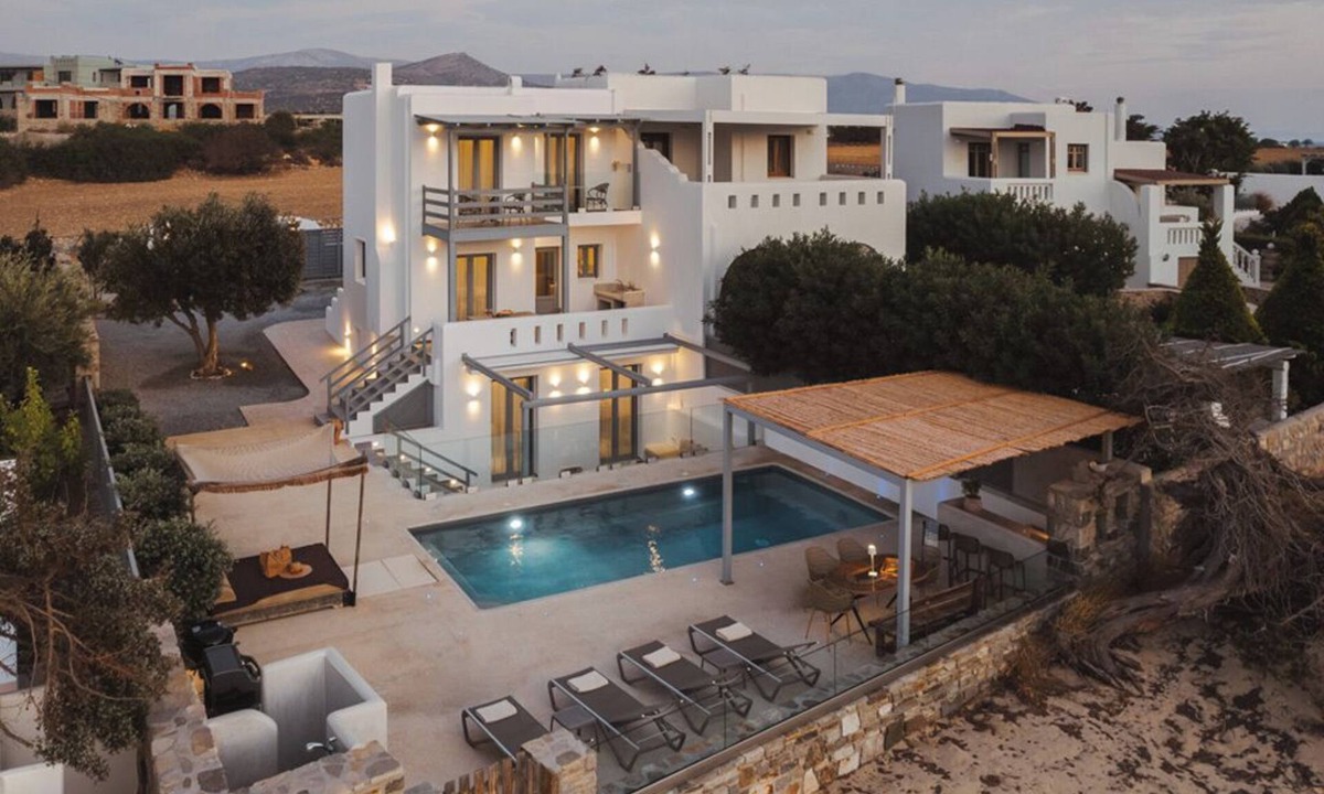 Naxos Villa | Cedar Forest Oceanfront Villa, 4BR Private Pool- Island of Naxos, Greece