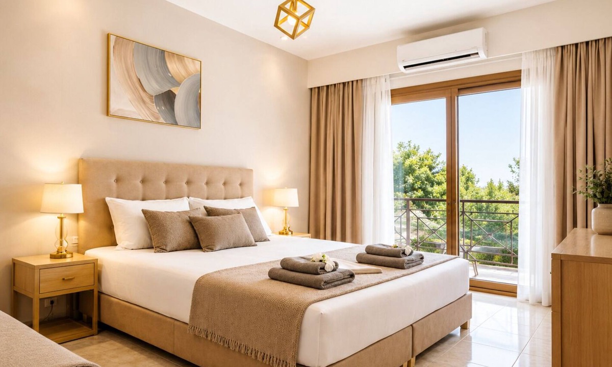 Georgioupolis Bed & Breakfast | Charming 1 triple-bedroom in quaint Georgioupoli with AC