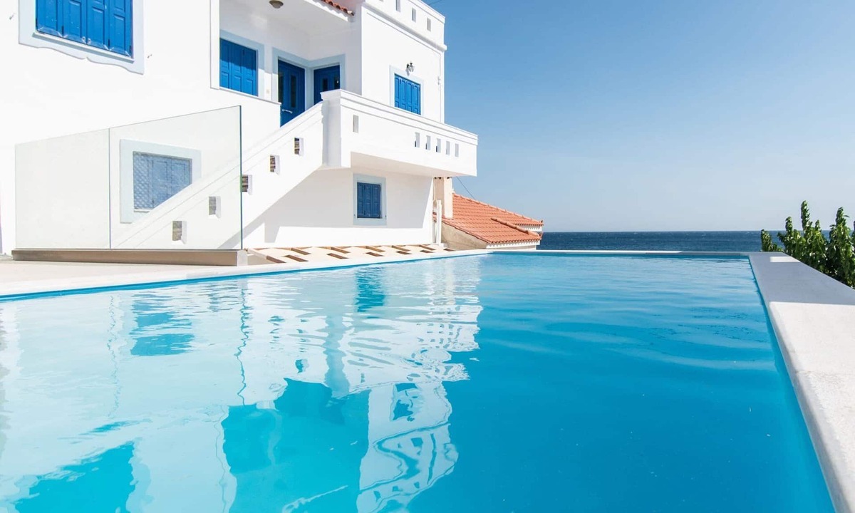 Ormos Koumeikon Villa | Dazzling Samos Beachfront Villa | Villa Elysian Skies | Panoramic Sea Views |.