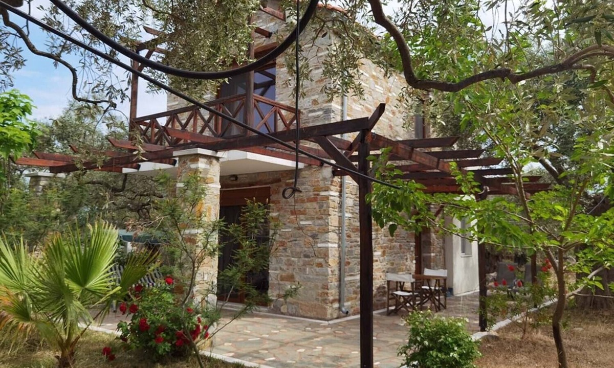 Megalos Prinos House | Elea stone houses, villa "palm" in bio olive grove, at Thassos Island