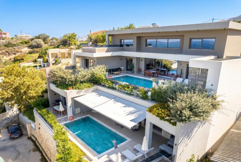 Kato Galatas Villa | Lusol Seafront Villas-"Free" Heated Pools, 100m Sea