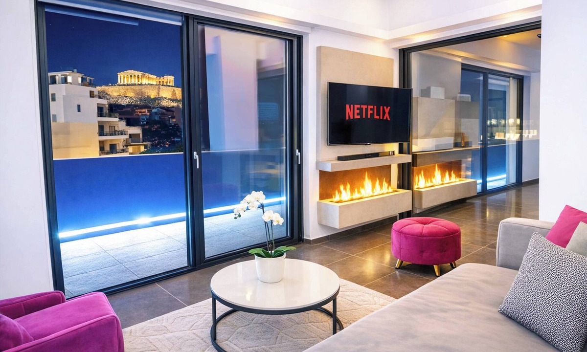 Gazi Apartment | Luxury Penthouse w/Acropolis View + Private Apt