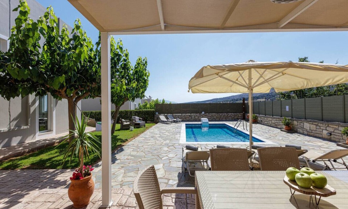 Agia Triada Villa | Peaceful Villa with Private Pool, BBQ & Kids Area