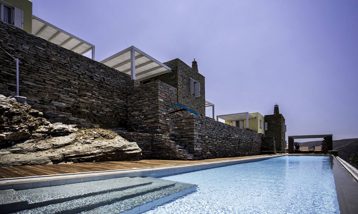 Kea House | Stone built house with a panoramic sea view & a 25 meters long swimming pool.Hs5