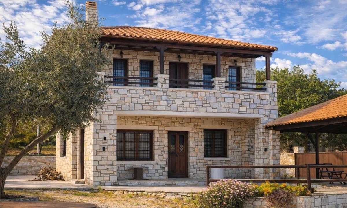 Pella Region Villa | Stone Villa Monolia with Sea View