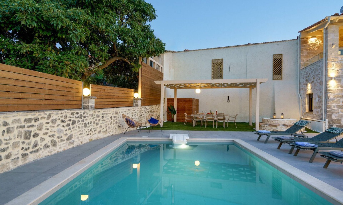 Filaki Villa | Villa Angelo, a 4-Bedroom Stone Retreat with Pool & Billiards.