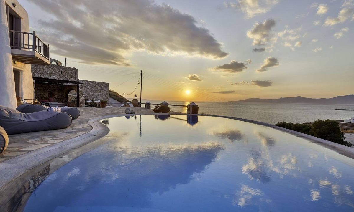 Agios Ioannis Villa | Villa Asimina - Sunset view - Private Pool - sleeps 14+