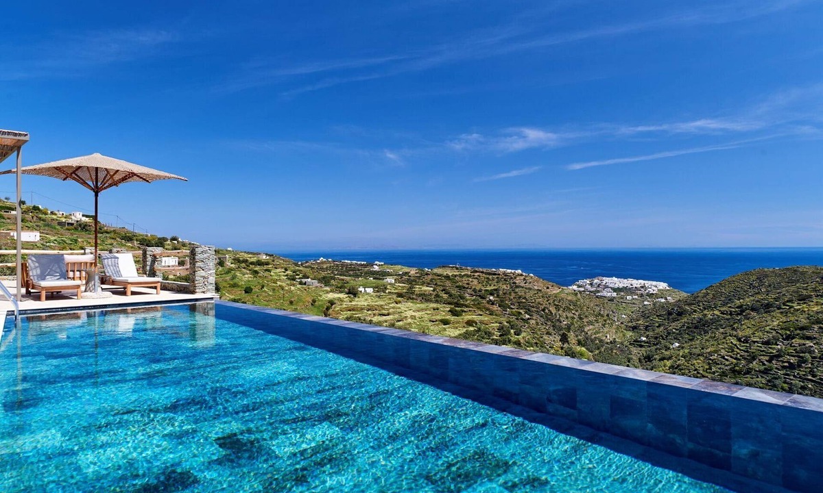 Platis Gialos Villa | Villa Olivene, Divine Sea Views, Private Infinity Pool, Furnished Terrace,.