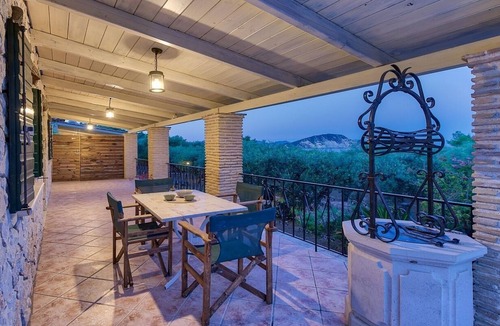 Marathias Villa | Charming Stone Built Villa with Private Pool and Beautiful Views to the Sea and Marathonisi Island