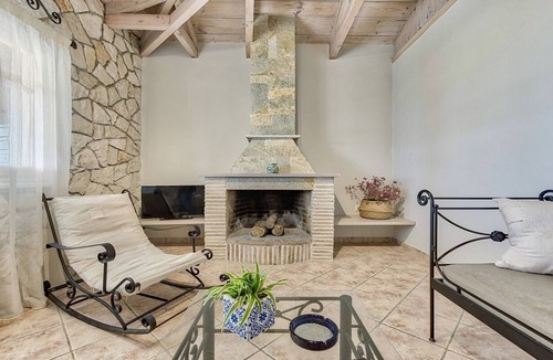 Marathias Villa | Charming Stone Built Villa with Private Pool and Beautiful Views to the Sea and Marathonisi Island