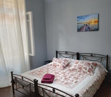 Agios Panteleimonas House | comfortable room and shared kitchen and bathroom