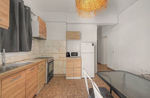 Perissa Apartment | Economy Quadruple Room 5 with Mountain View, Balcony, and Air Conditioning