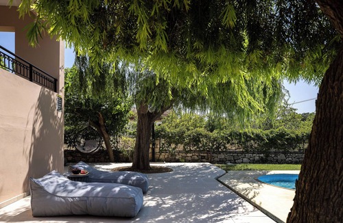 Filaki Villa | Escape to Blooming Gardens & Village Charm!