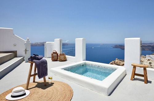 Fira Villa | Lavish Santorini Villa - Poseidons Hideaway Villa - Caldera and Sea Views - Fira