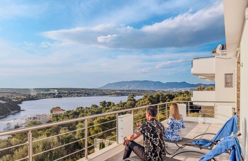 Loutra Oraias Elenis Apartment | Loutra Horizon Residence | Balcony Pool & Sea View