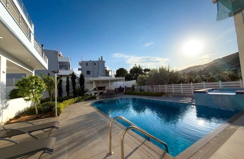 Loutra Oraias Elenis Apartment | Loutra Horizon Residence | Balcony Pool & Sea View