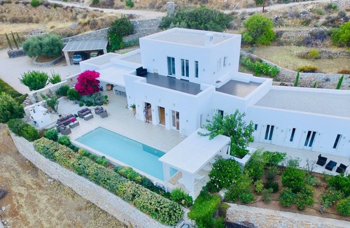 Kostos Villa | Luxury villa with pool in the middle of an olive grove and dream view of the sea