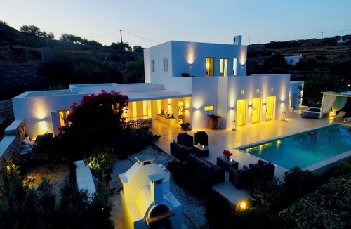 Kostos Villa | Luxury villa with pool in the middle of an olive grove and dream view of the sea