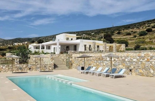 Parikia Villa | Panoramic Vineyard Villa w/Large Private Pool 18m