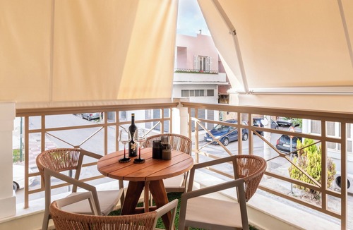 Peristeri Apartment | Rustic Boutique Retreat with Live Olive Tree, Parking and 1Gbps Fiber Internet