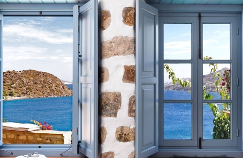 Skala Apartment | Sea-View House Private Pool & Hammam