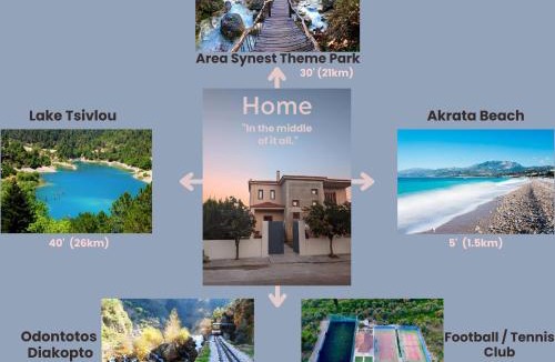 Akrata Villa | Spacious Family Villa with Outdoor Cinema & Sea View