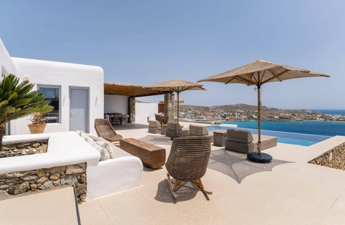 Psarou Villa | Superb Seafront Mykonos Villa | Villa Eros | 4 Bedrooms | Panoramic Sea Views |.