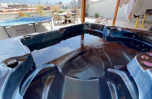 Kashar Apartment | Tirana Skyline Rooftop 3BR w/Hot Tub, Plunge Pool & Free Parking