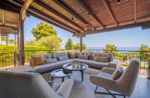Kassandra Villa | Villa Helios Luxury Sea View Villa with Private Pool Gym and BBQ Area