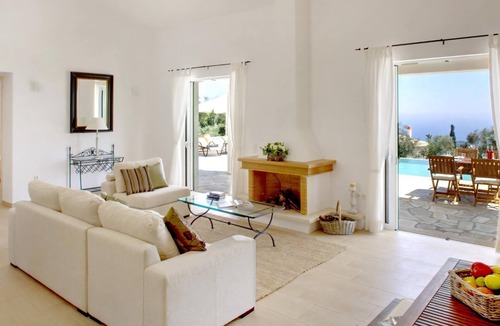Vlachopoulatika Villa | Villa Kalithea - Stylish Villa with Outstanding Sea & Island Views near Taverna