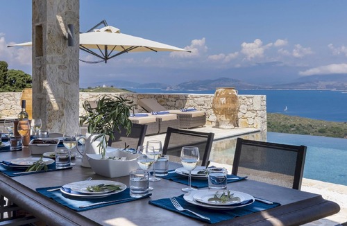 Petaleia Villa | Villa Kassopei with panoramic view of Corfu's coastline