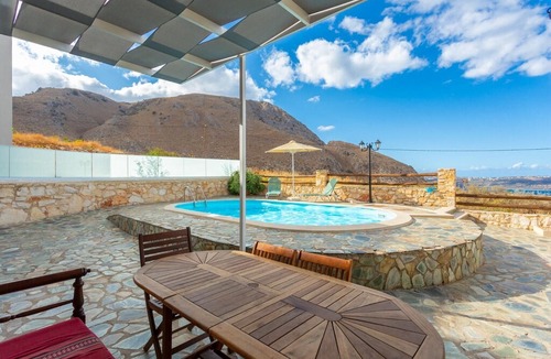 Megala Chorafia Villa | Villa Konstantina: Large Private Pool, Sea Views, A/C, WiFi, Eco-Friendly