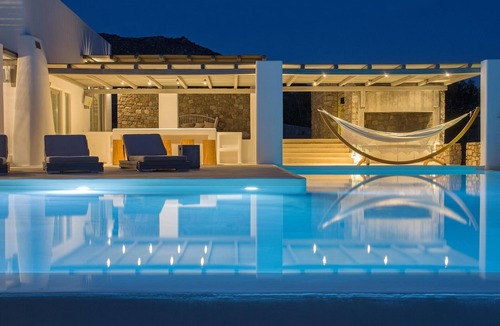 Kalafatis Villa | Villa Luna - Sunset view - Private Pool - sleeps 14