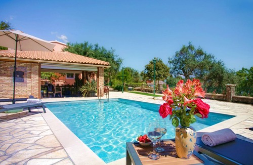 Kato Korakiana Villa | Villa Marifei Corfu with Pool, Garden, Sea Views, BBQ, 10 persons