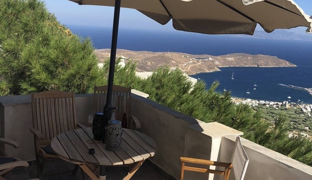 A typical cycladic house in the heart of Chora overseeing Serifos' harbor in Serifos