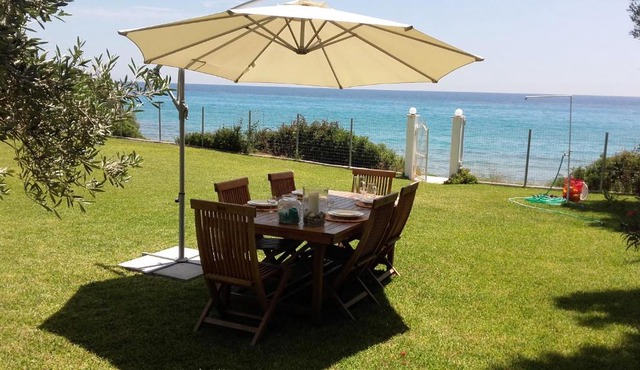 BEACHFRONT DETACHED VILLA on a "PRIVATE" BEACH in Mola Kalyva
