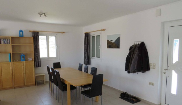 Beautiful spacious villa, large plot, 600m of sandy beach, near Makry Gialos, SE in Makrigialos