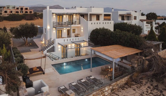 Cedar Forest Oceanfront Villa, 4BR Private Pool- Island of Naxos, Greece in naxos