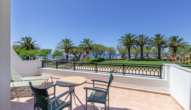 Family Beachfront Apartment with Sea View in Agia Galini, Crete