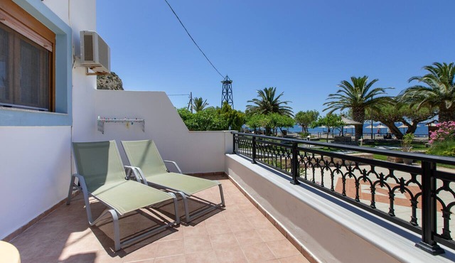 Family Beachfront Apartment with Sea View in Agia Galini, Crete in Agia Galini