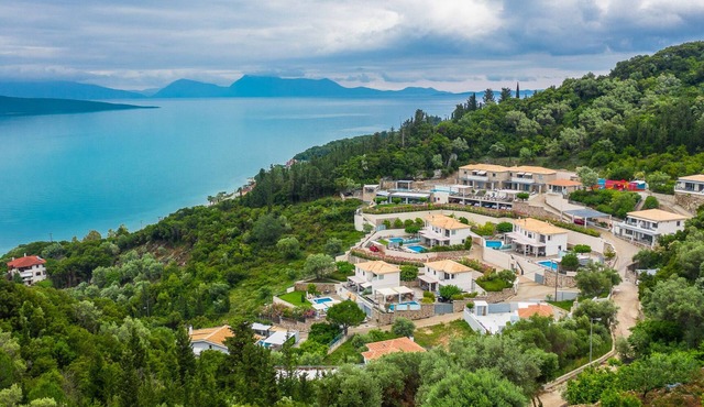 Lefkada sea view apartment with private hot tub