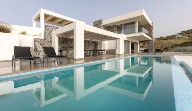 Luxury Seafront Villa Eros with Private Pool - Rock Bay Villas - Crete, Greece in Agia Pelagia