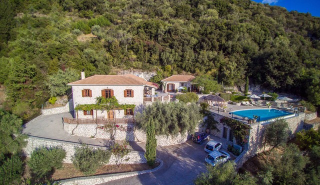 Secluded traditional stone villa with unforgettable views in Nidri