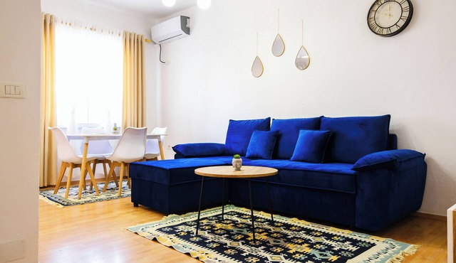 The flat is located just 1 minute walk from the Skanderbeg square.