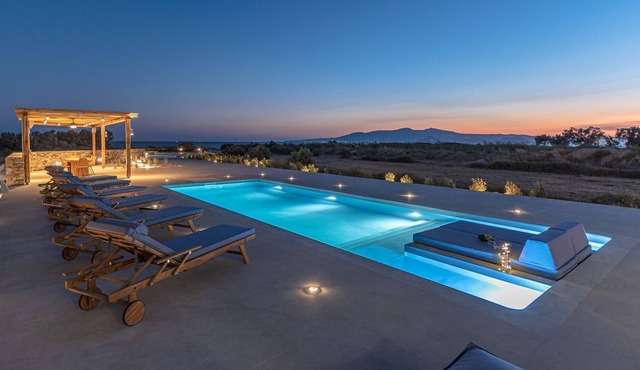 Villa Armelina is a brand-new luxury seafront Villa with a private seaview pool. in Naxos