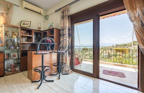 Eretria Apartment | Peaceful Hilltop Apartment With Balcony Sea View