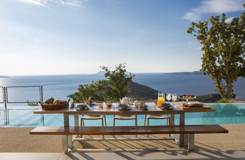 Evgiros Villa | Villa Sirina with stunning SeaView & private salt water pool