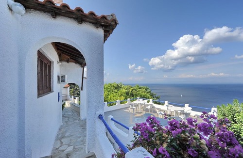 Xanthi Region Villa | Villa VIOLA+JASMINE. Panoramic pool. Sea access. Privileged view of the Egean.