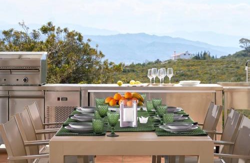 Chania Villa | New Luxury Olives & Thyme Retreat, Seaview with 2 Heated Pools