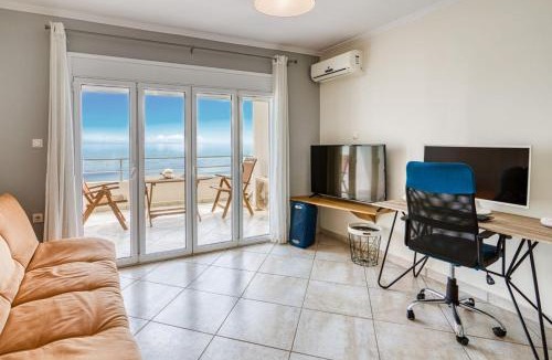 Mastichochoria Apartment | Komi Shoreline Blue Window